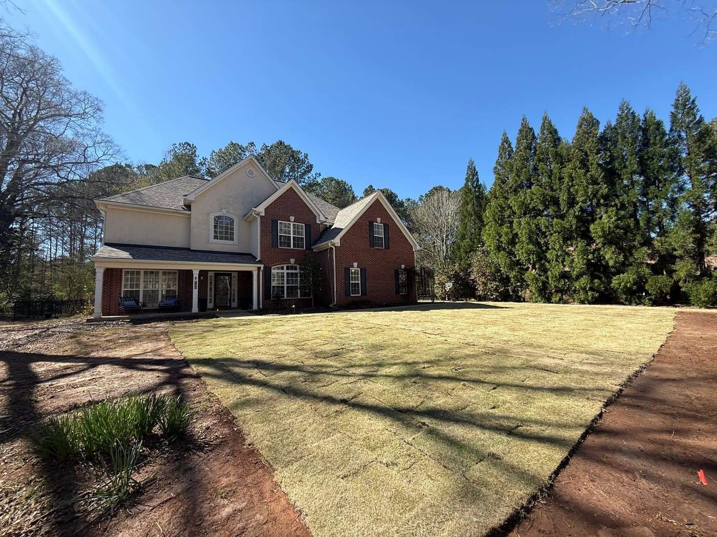 Finished estate lawn on a Fayette County property