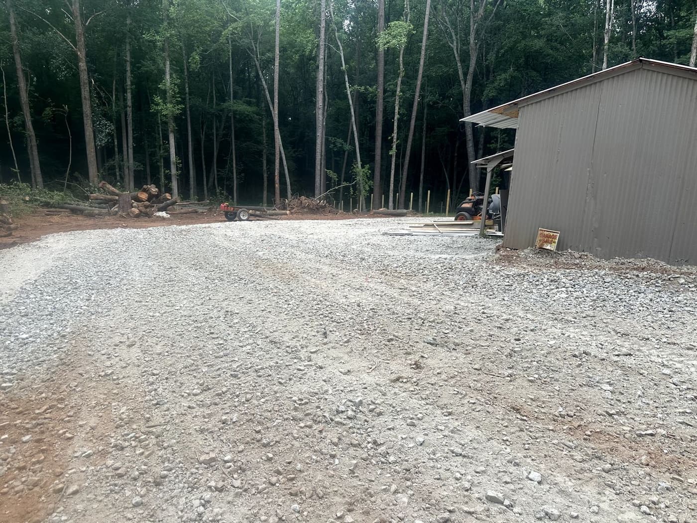 Finished commercial gravel yard